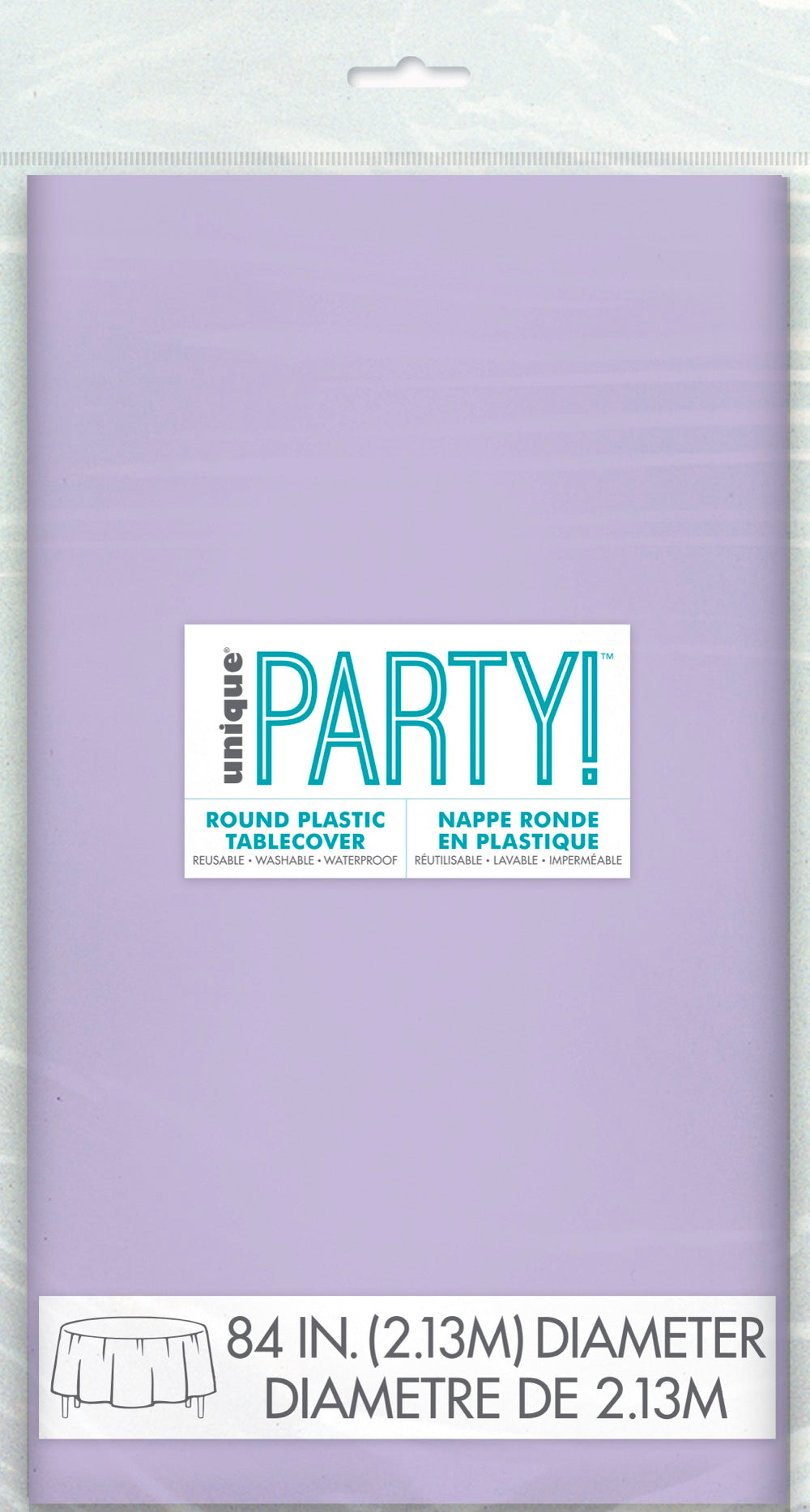 Lavender Plastic Round Table Cover 84"