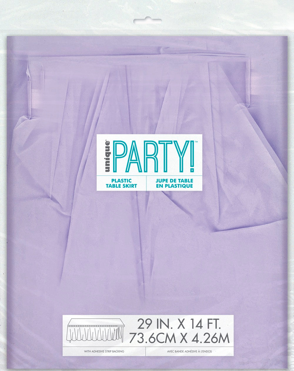 Lavender Plastic Table Skirt 29" x 21 ft.