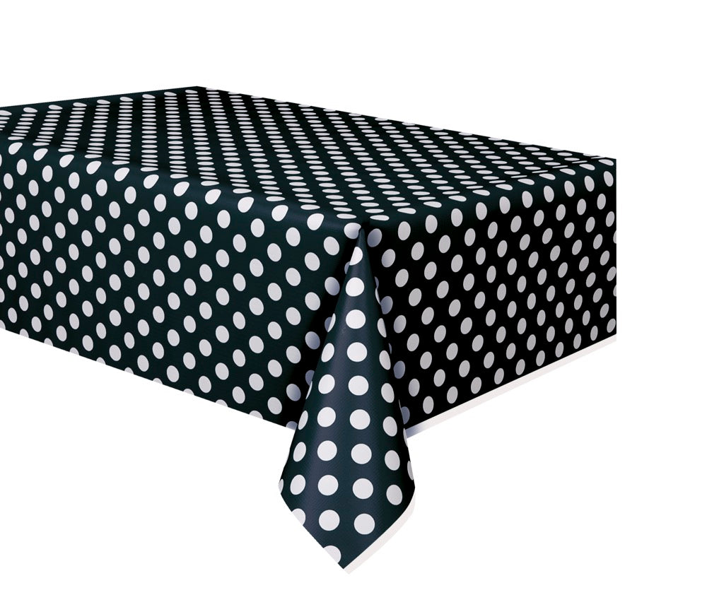 Dots Rectangular Plastic Table Cover 54in x 108in