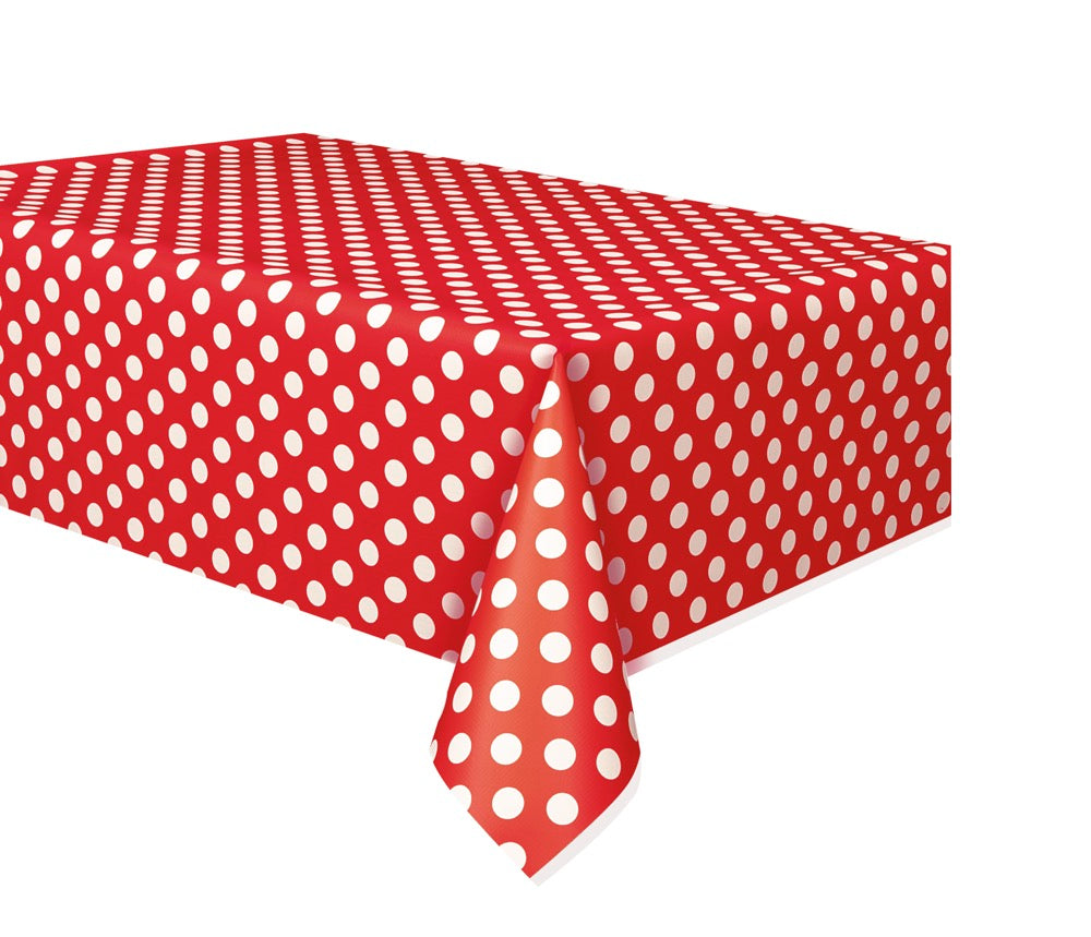 Dots Rectangular Plastic Table Cover 54in x 108in