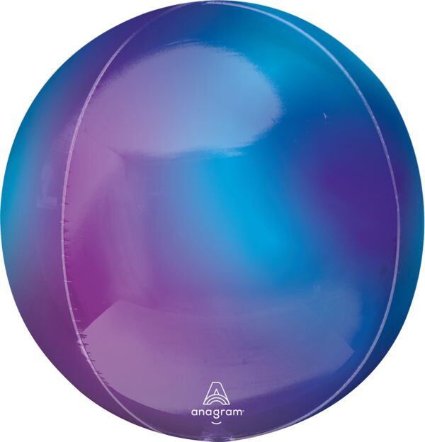 #656 Orbz Blue Aura Stardust Ombre 16in Balloon