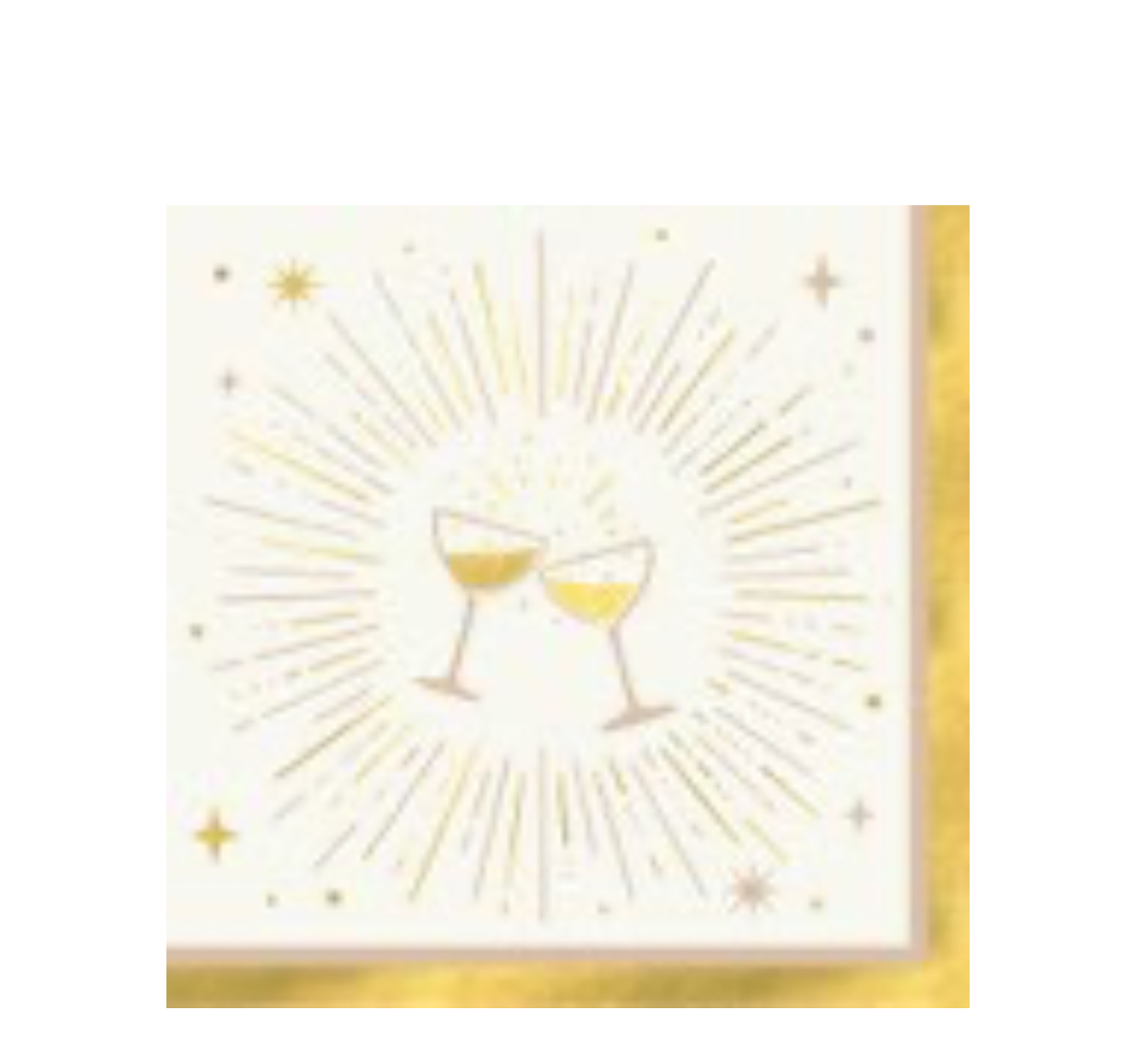 Golden Soiree Beverage Napkins 16ct