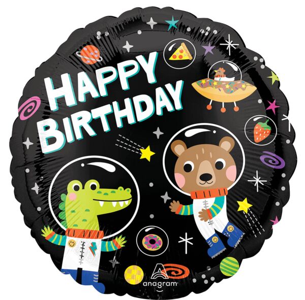 #047-A Cosmic Friends Birthday 18in Balloon