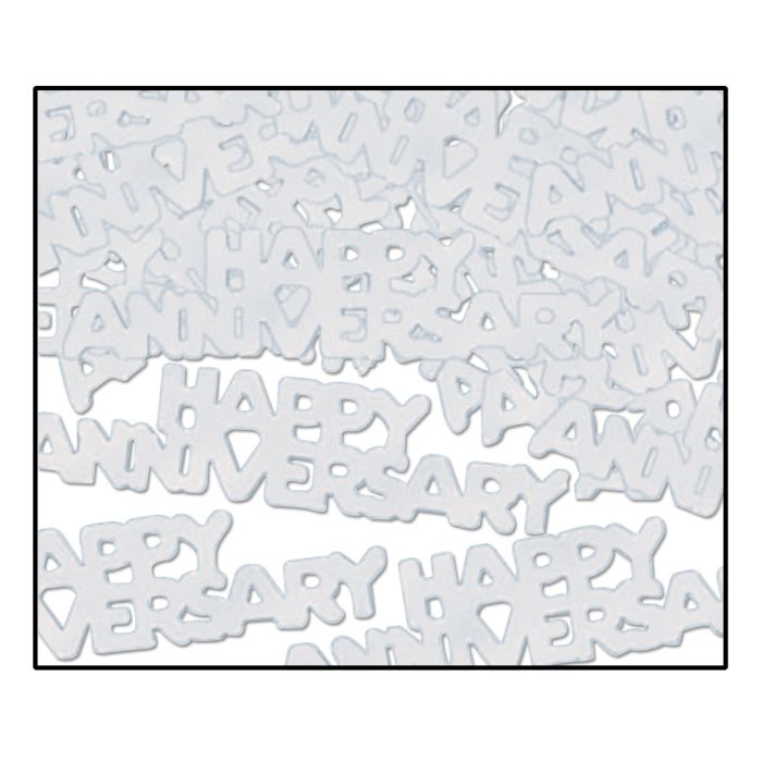 Happy Anniversary Confetti Silver