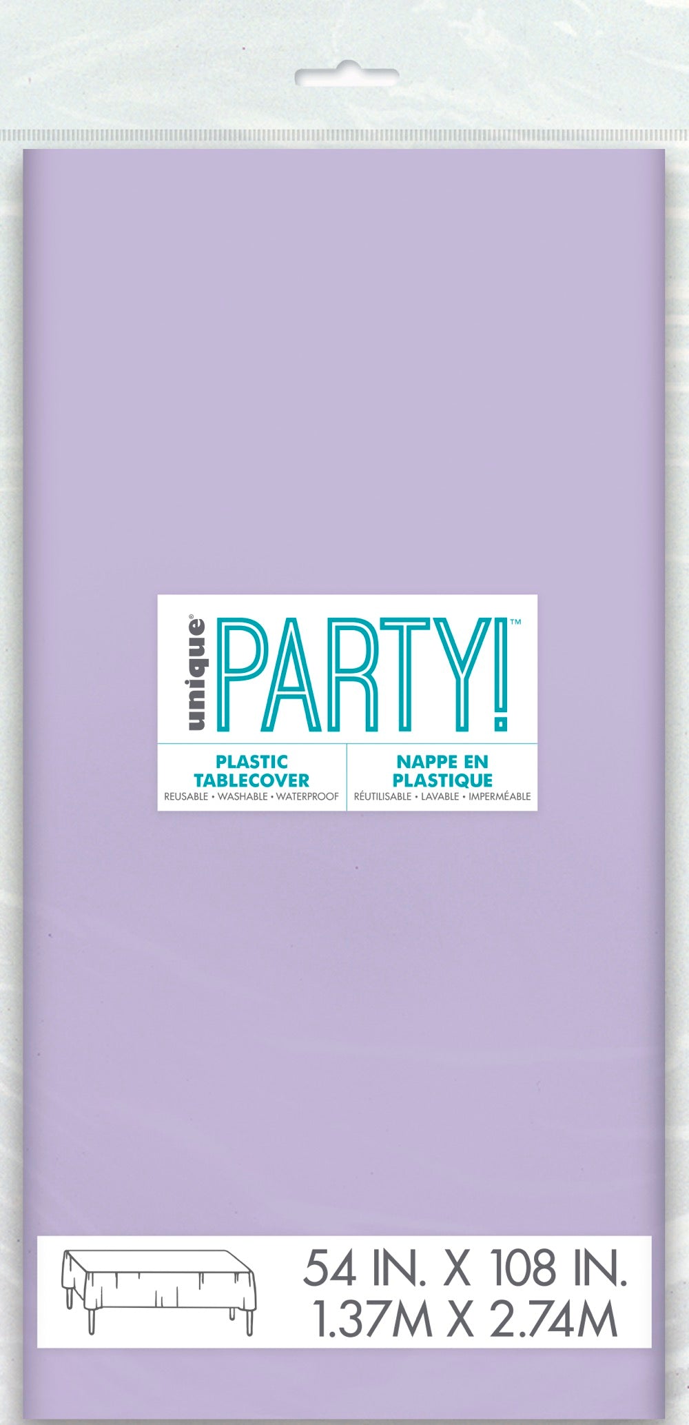 Lavender Plastic Rectangle Table Cover 54" x 108"