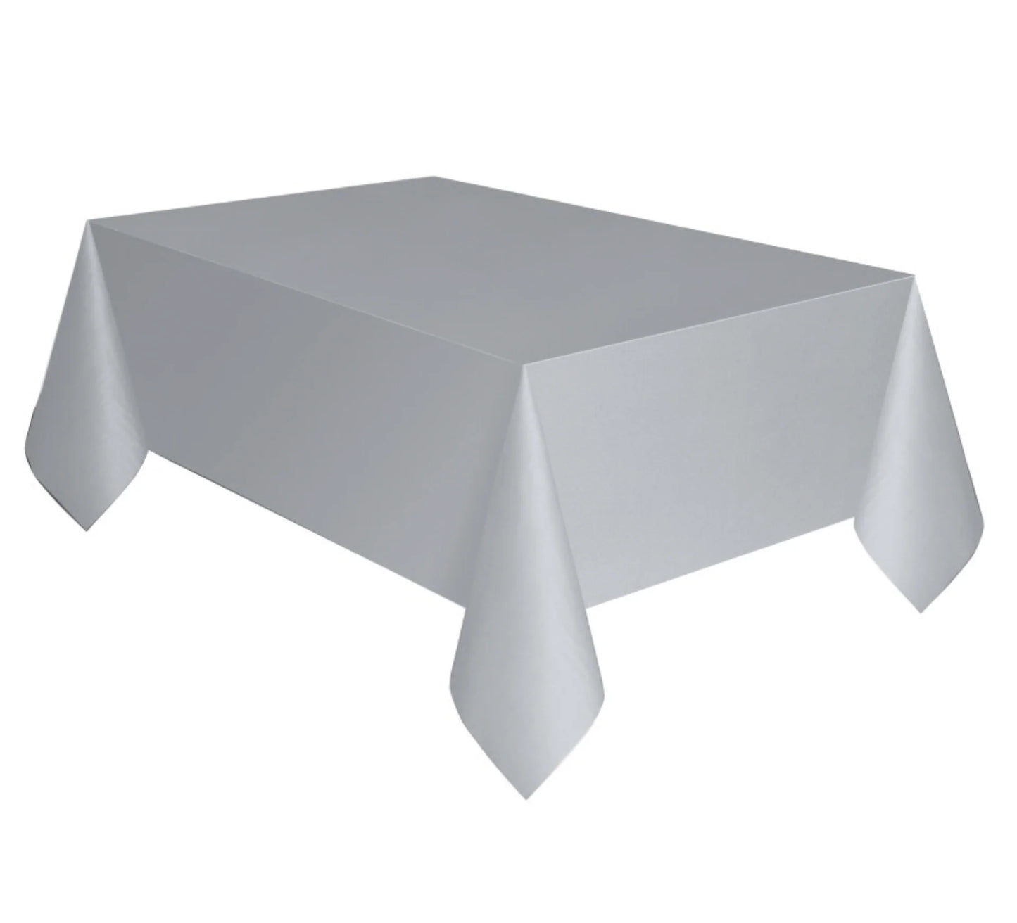 Silver Plastic Rectangle Table Cover 54" x 108"
