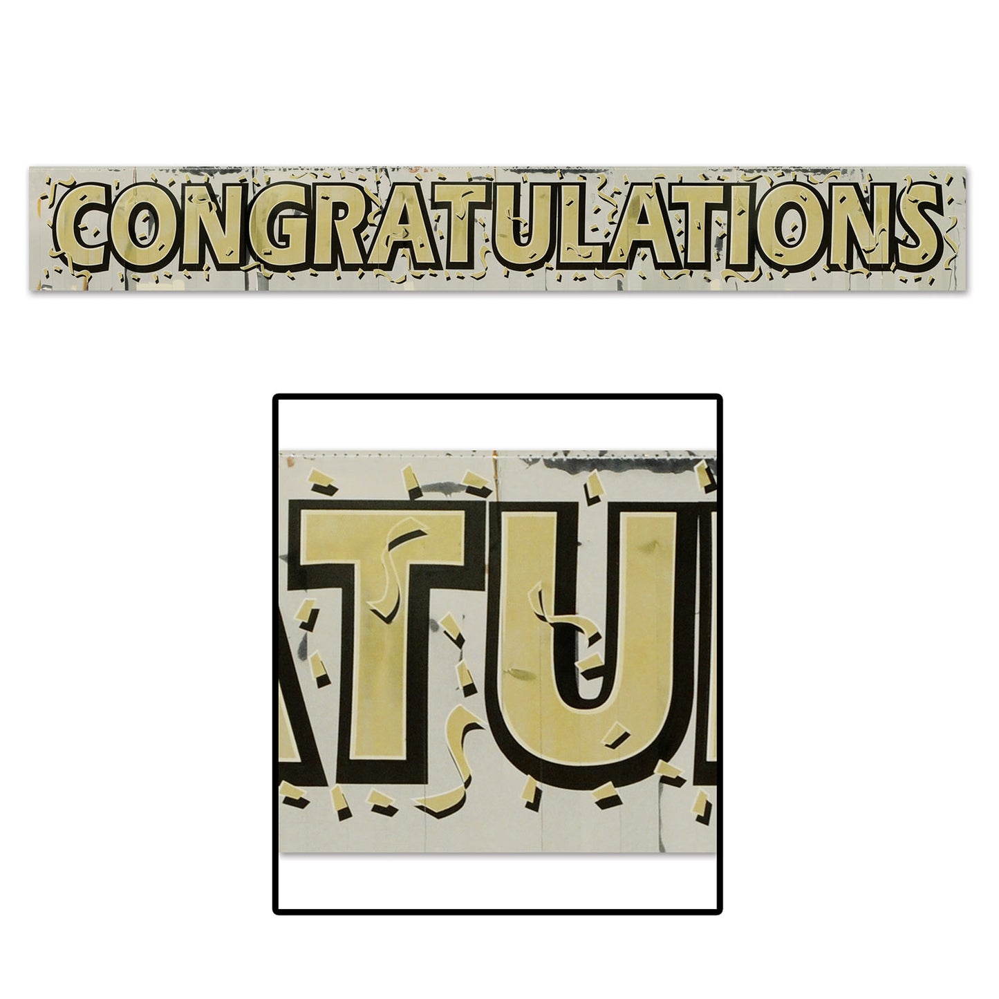 Metallic Congratulations Fringe Banner