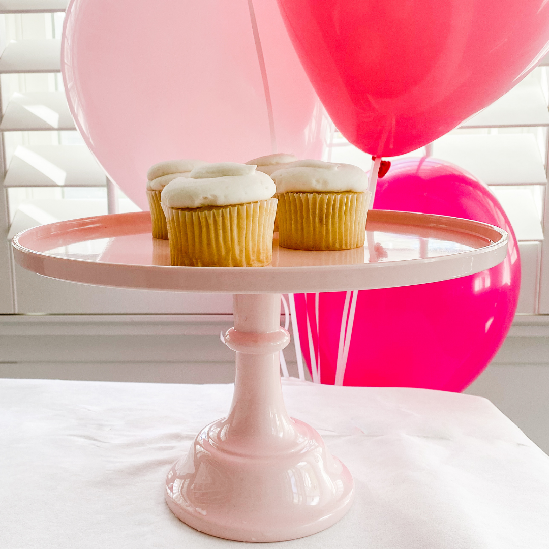 Light Pink Melamine Pedestal Cake Stand