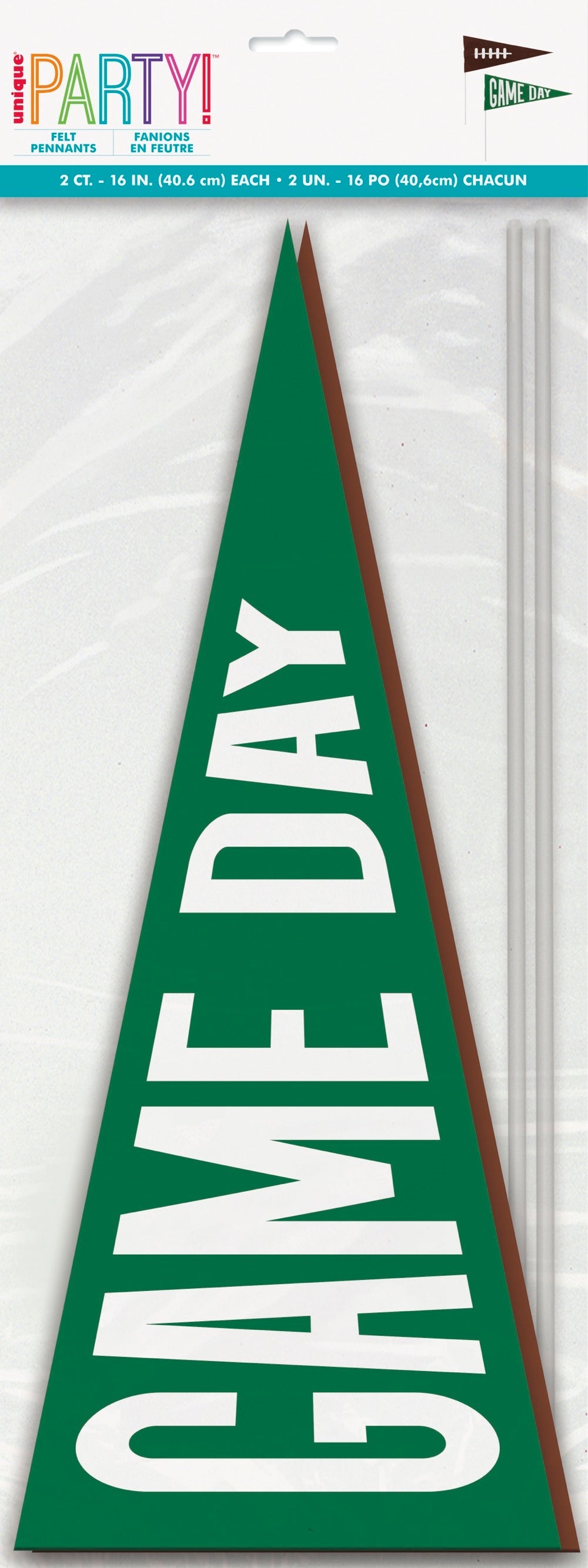 Kickoff Football Fabric Pennant Sign 2ct