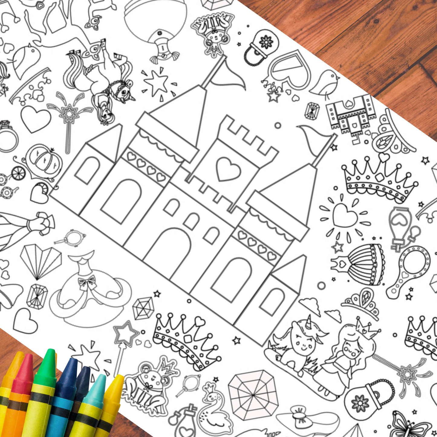 Princess Coloring Tablecloth | Princess Party Decor