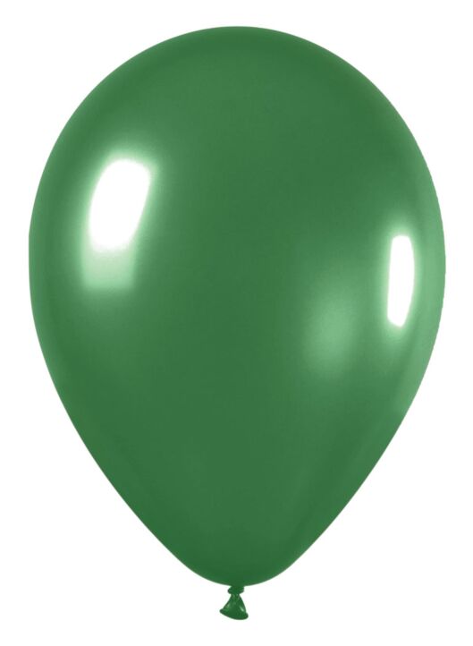 12in Helium Inflated Latex Balloon - Metallic Green Latex