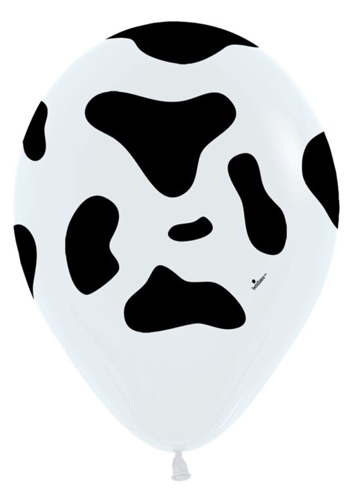12in Helium Inflated Latex Balloon - Cow Print