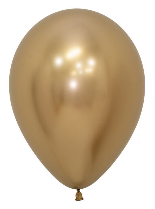 12in Helium Inflated Latex Balloon - Gold Chrome
