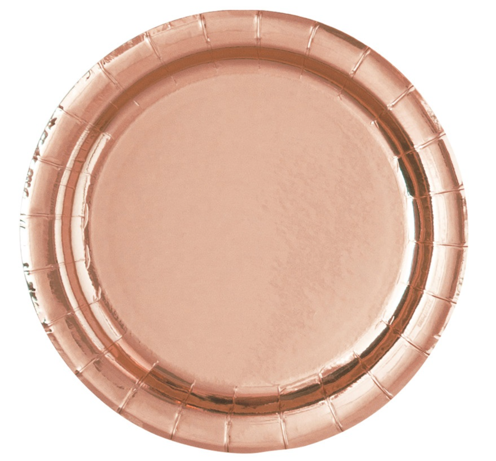 Rose Gold Foil Round 7in Dessert Plates 8ct
