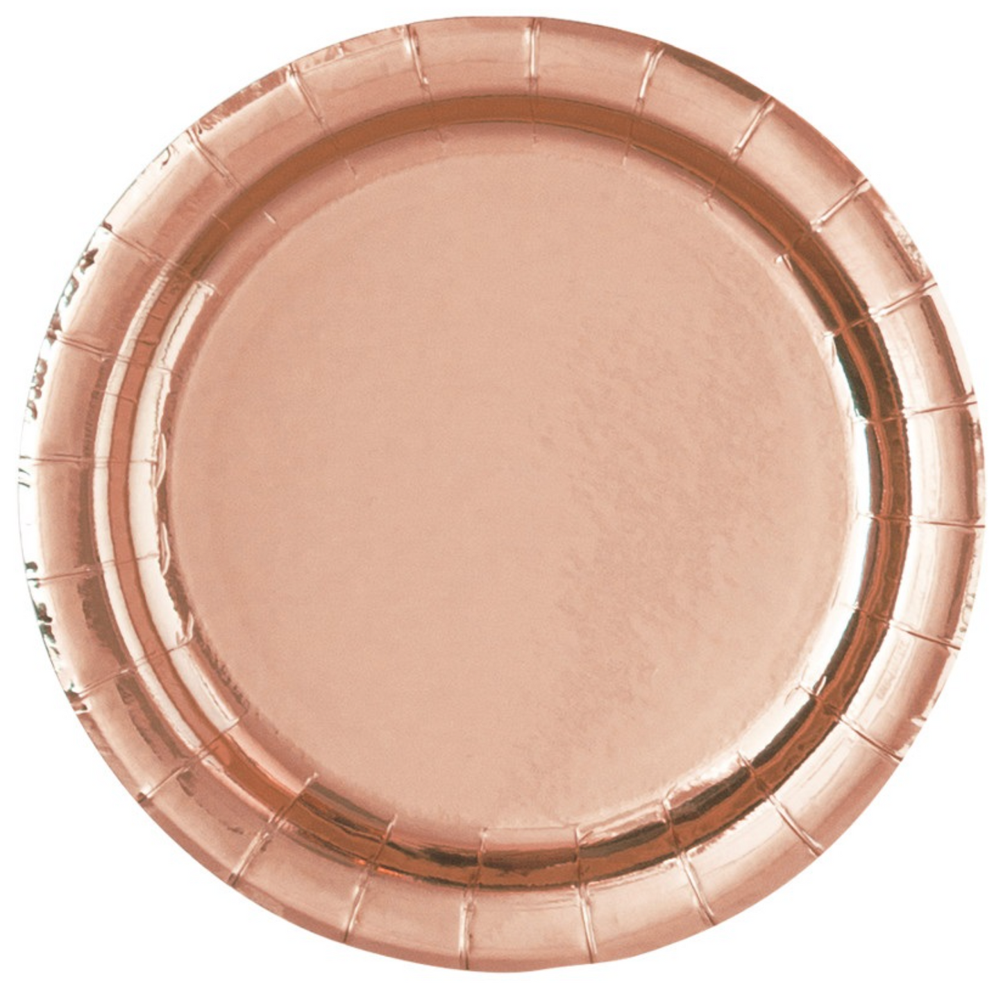 Rose Gold Foil Round 9in Dinner Plates 8ct