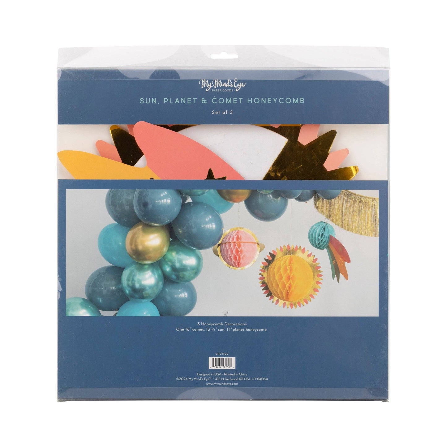 Hanging Honeycomb Planets 3ct