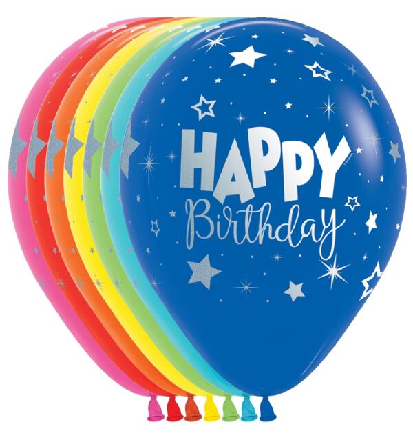 12in Happy Birthday Fantasy Latex - Assorted Colors Available