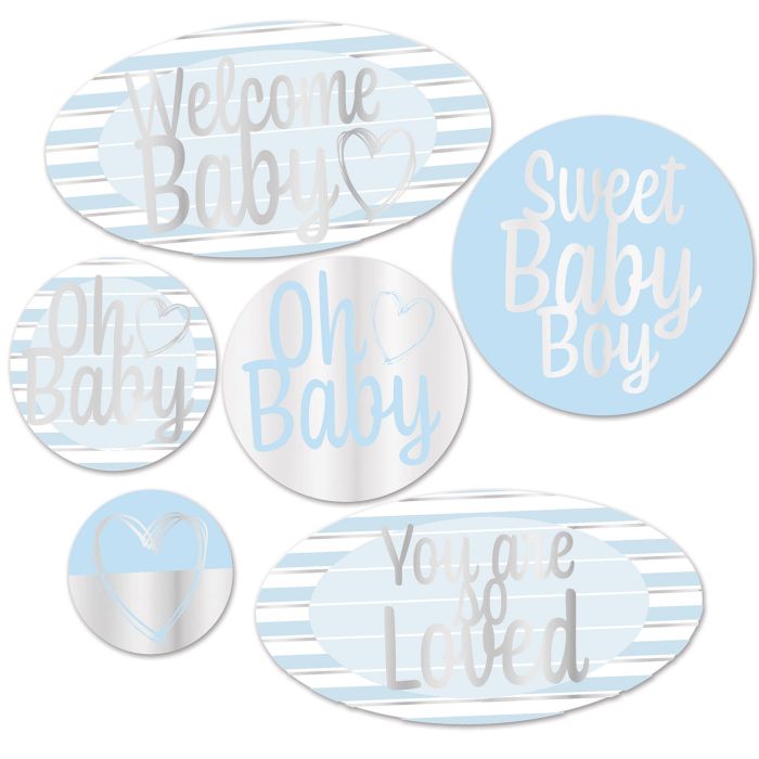 Foil Welcome Baby Cutouts Blue