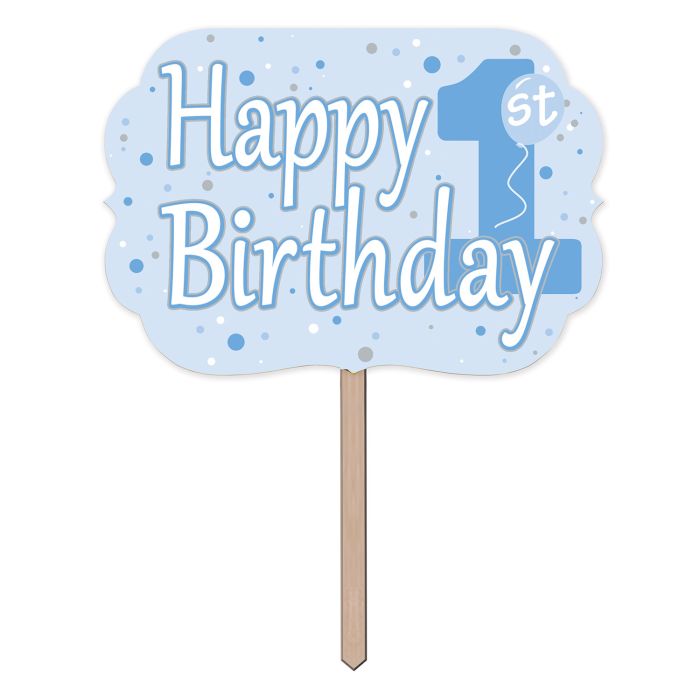 1st Birthday Yard Sign Blue