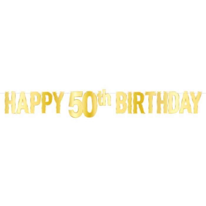 Foil Happy 50th Birthday Streamer