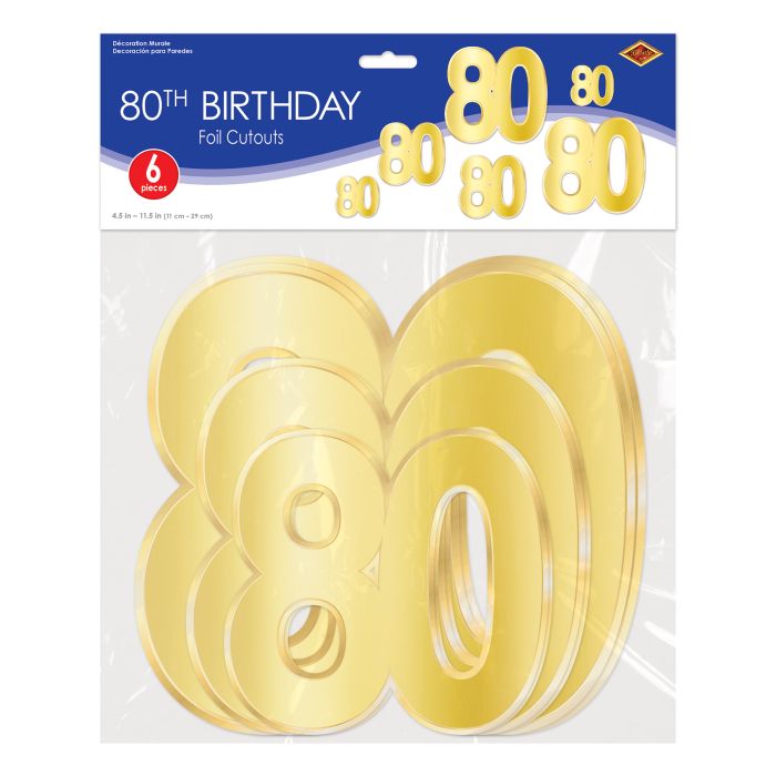 Foil 80 Birthday Cutouts