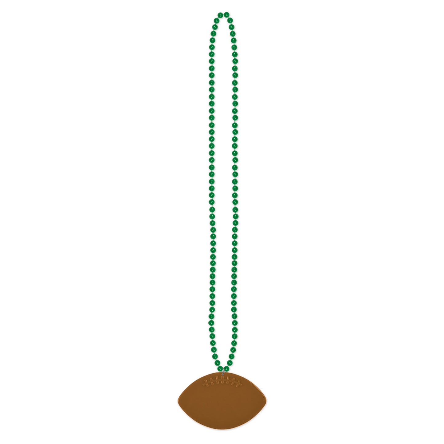 Beads w/Football Medallion Green