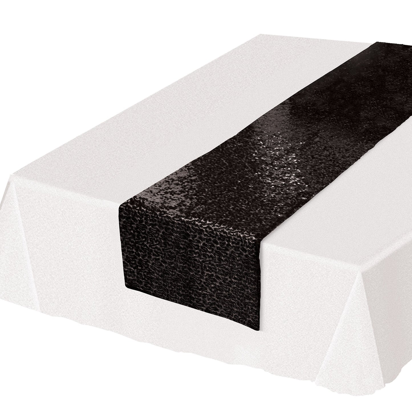 Sequined Table Runner - Black
