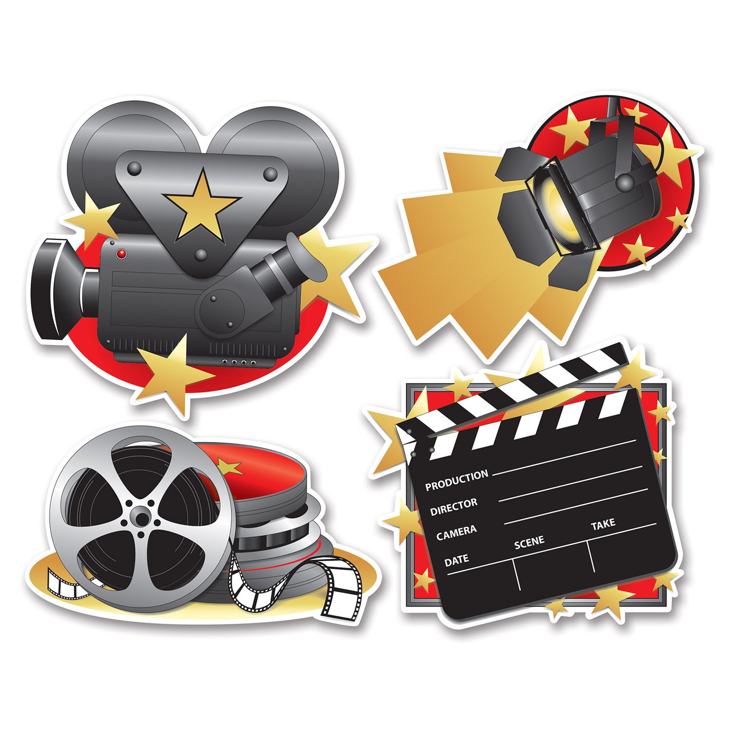 Movie Set Cutouts 4ct