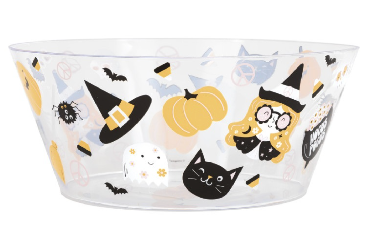 Groovy Halloween Clear Plastic Serving Bowl