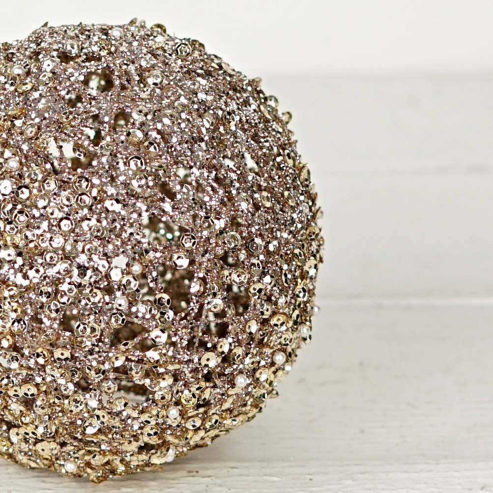 Metalic Glittered Ball-Champaign gold