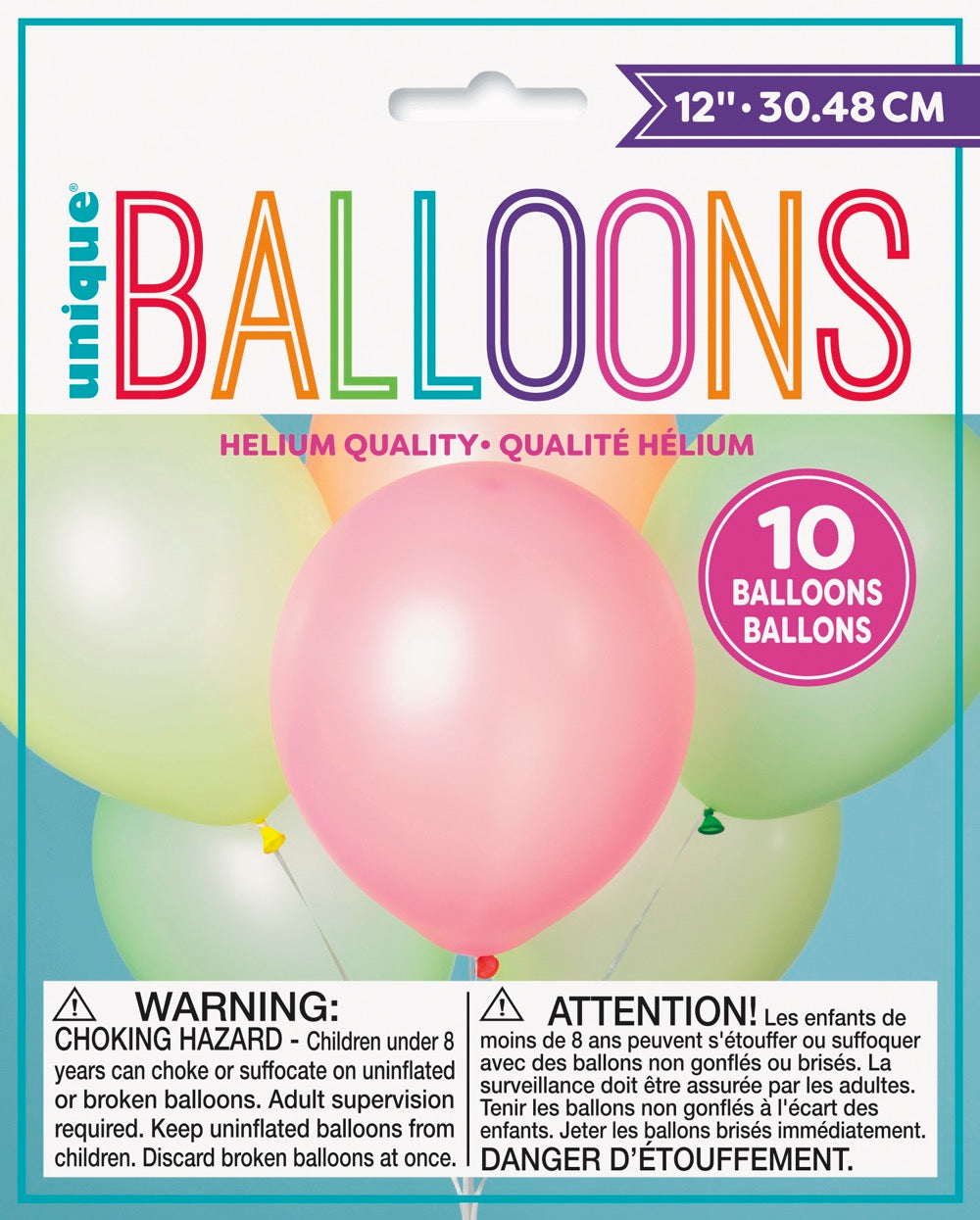 12in Packaged Latex Balloons 10ct - Neon Colors