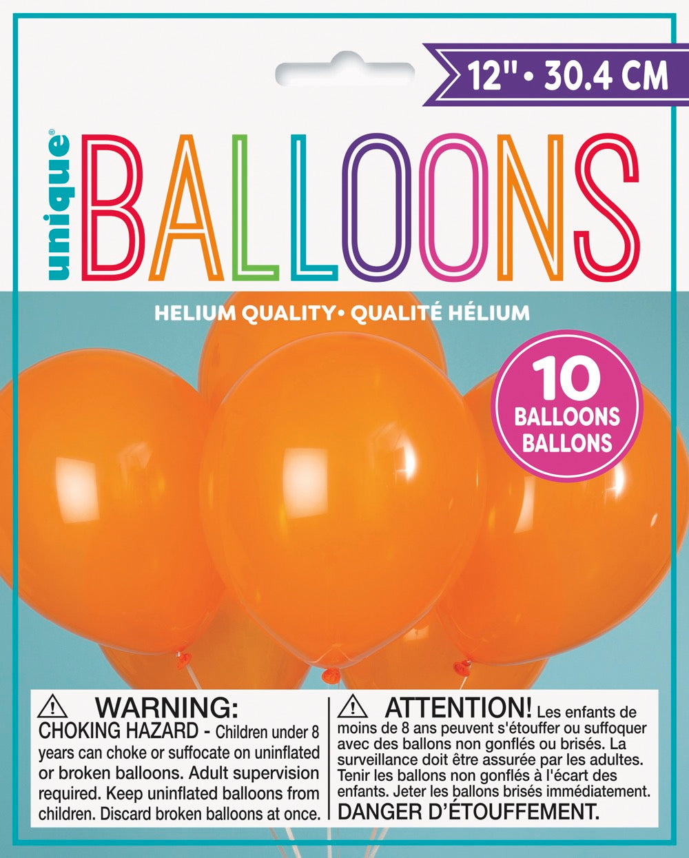12in Packaged Latex Balloons 10ct - Pumpkin Orange