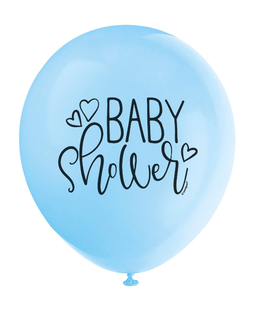 Blue Baby Shower 12in Latex Balloons 8ct