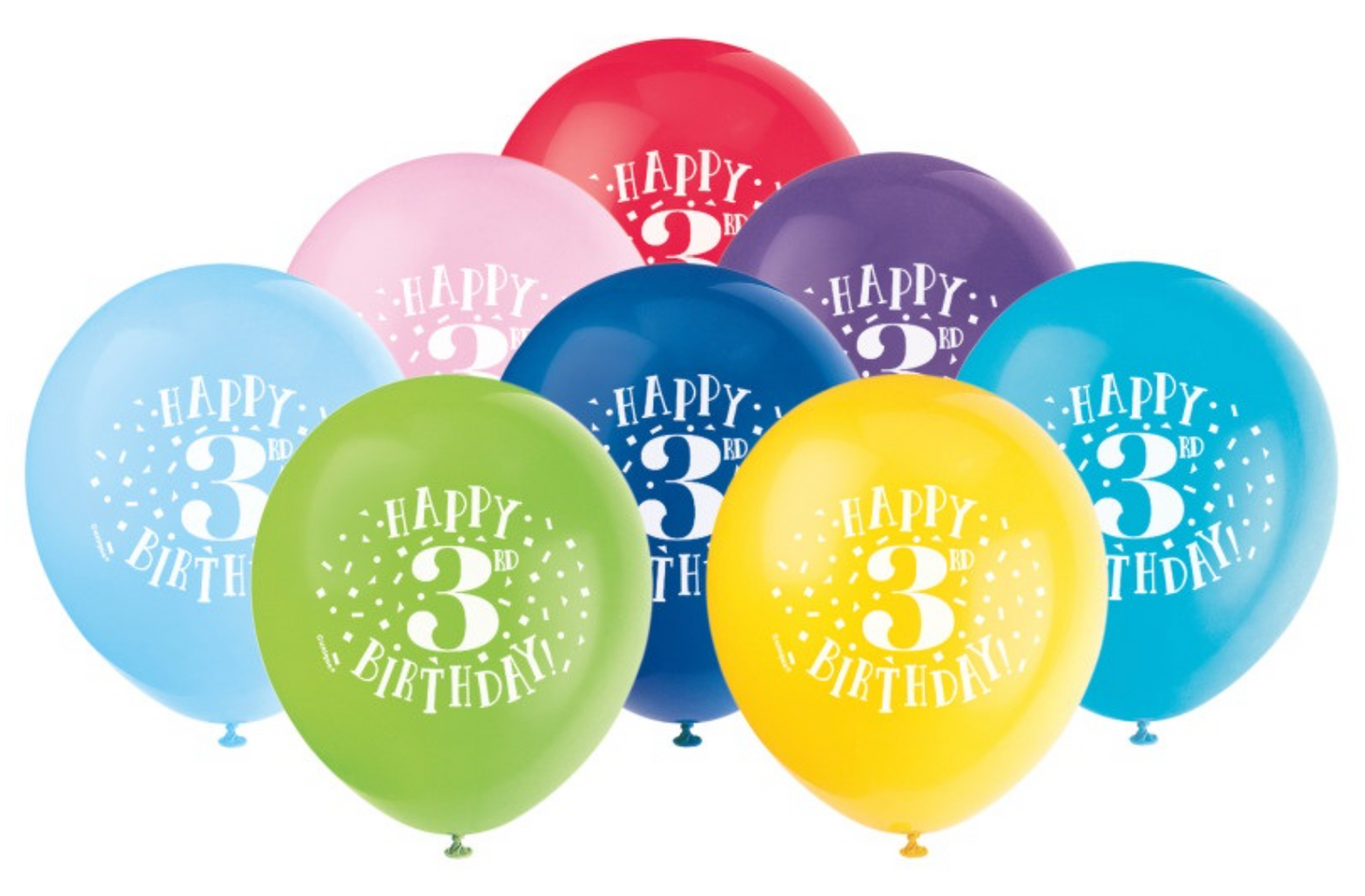 Number Birthday 12in Latex Balloons 8ct