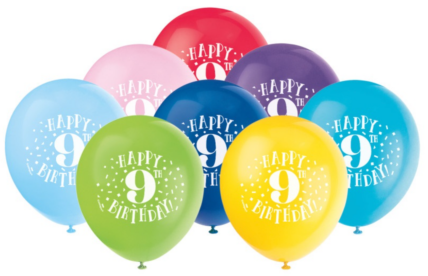 Number Birthday 12in Latex Balloons 8ct