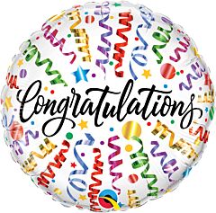 Congratulations Streamers 18in Mylar Balloon