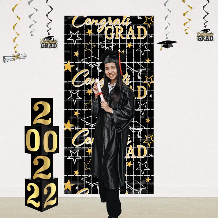 Congrats Grad Metallic Square Curtain