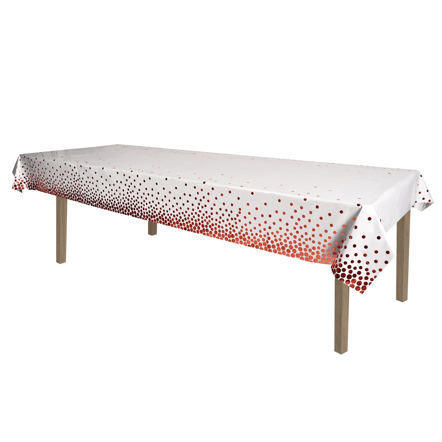 Metallic Rose Gold Polka Dots Table Cover 54" x 108"