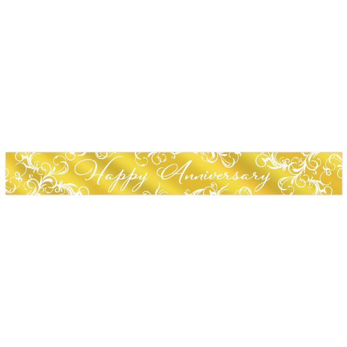 Metallic Happy Anniversary Banner Gold