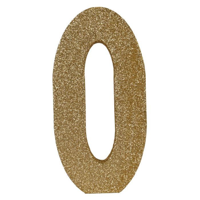 3-D Glittered Gold Number Centerpiece