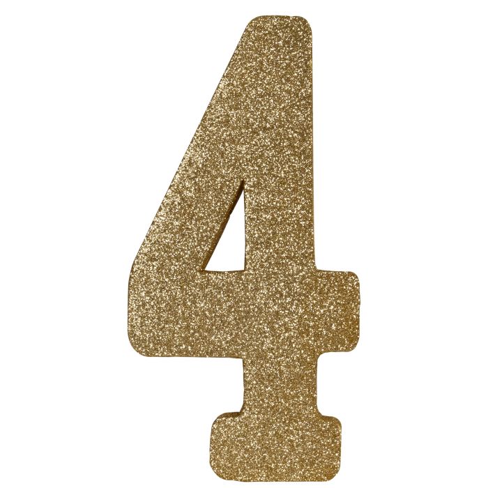 3-D Glittered Gold Number Centerpiece