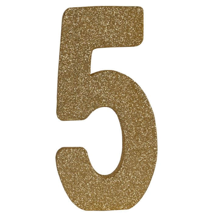 3-D Glittered Gold Number Centerpiece