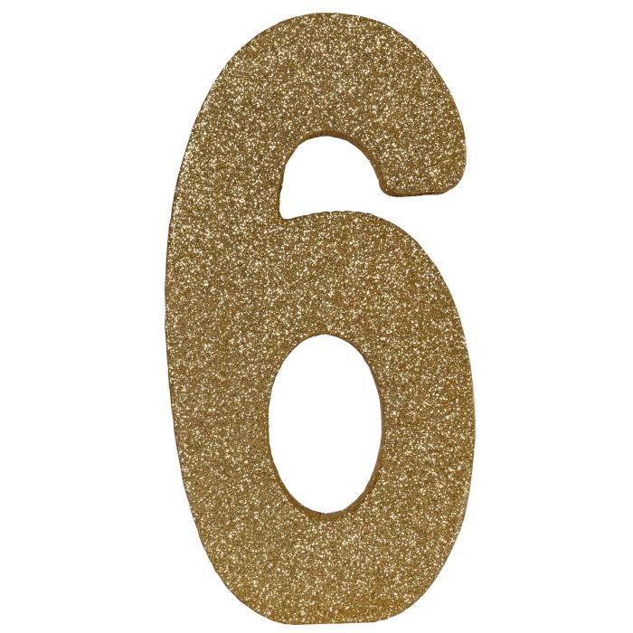 3-D Glittered Gold Number Centerpiece