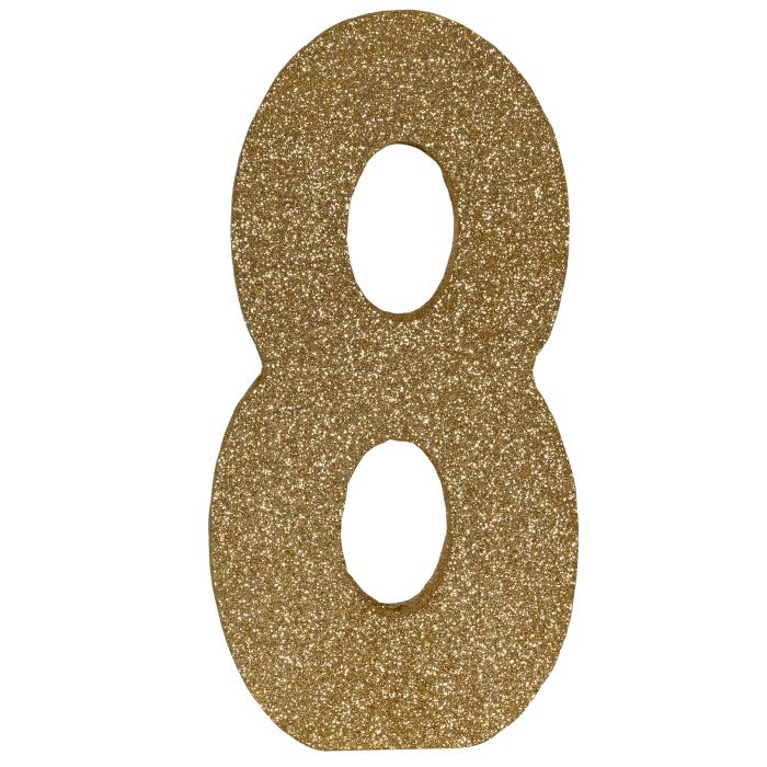3-D Glittered Gold Number Centerpiece