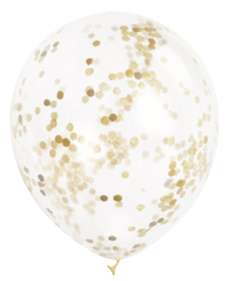 Tissue Confetti Filled 12in Clear Latex Balloons 6ct
