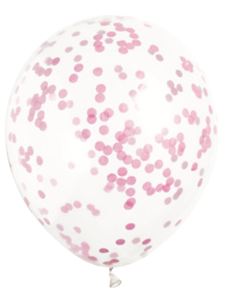 Tissue Confetti Filled 12in Clear Latex Balloons 6ct