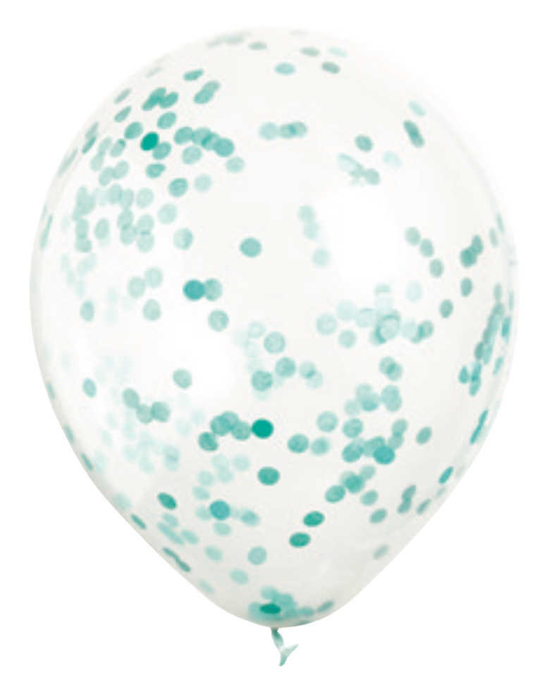 Tissue Confetti Filled 12in Clear Latex Balloons 6ct