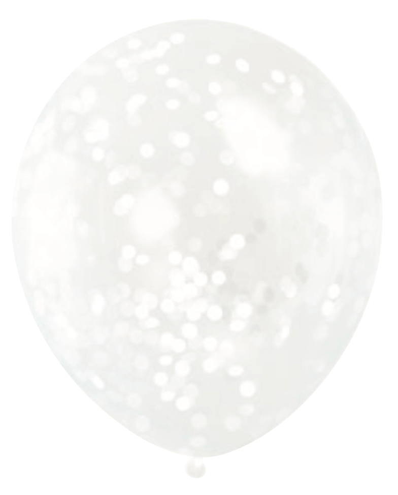 Tissue Confetti Filled 12in Clear Latex Balloons 6ct