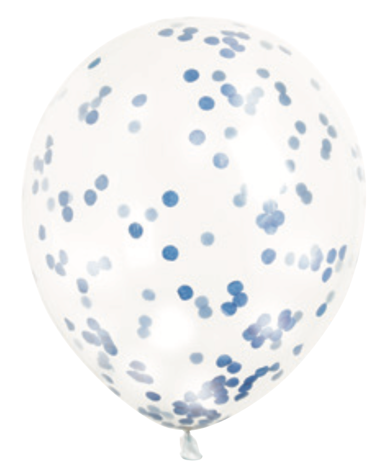 Tissue Confetti Filled 12in Clear Latex Balloons 6ct
