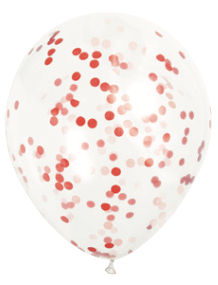 Tissue Confetti Filled 12in Clear Latex Balloons 6ct